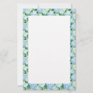 Hydrangea Flowers Stationery Paper