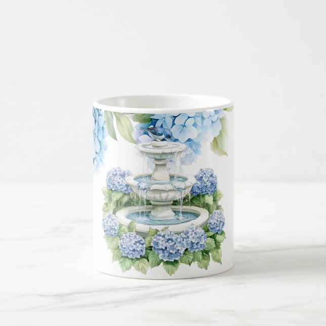  Hydrangea flowers  watercolor Coffee Mug (Center)