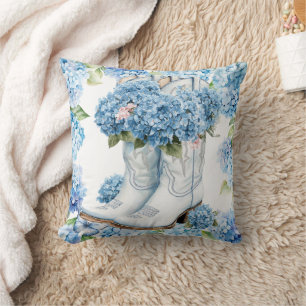  Hydrangea flowers  watercolor Cushion