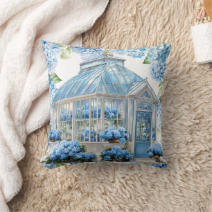 Hydrangea flowers  watercolor Cushion