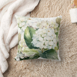  Hydrangea flowers  watercolor Cushion