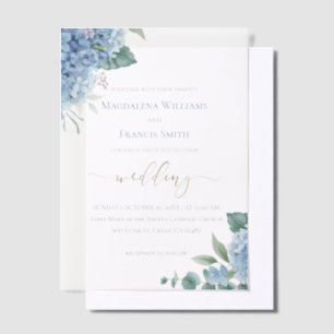 Hydrangea flowers wedding vellum invitations