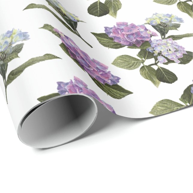 Hydrangea Flowers Wrapping Paper (Roll Corner)