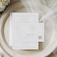Hydrangea Formal Elegant Ivory QR Wedding Response