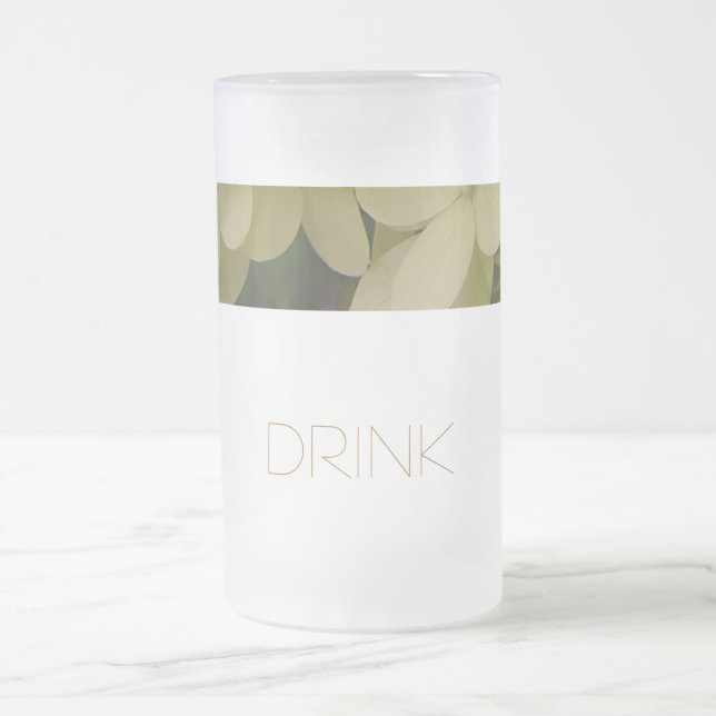 Hydrangea Frosted Glass Beer Mug (Center)