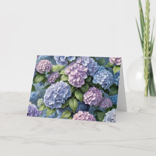 Hydrangea Garden Birthday Card (Front)