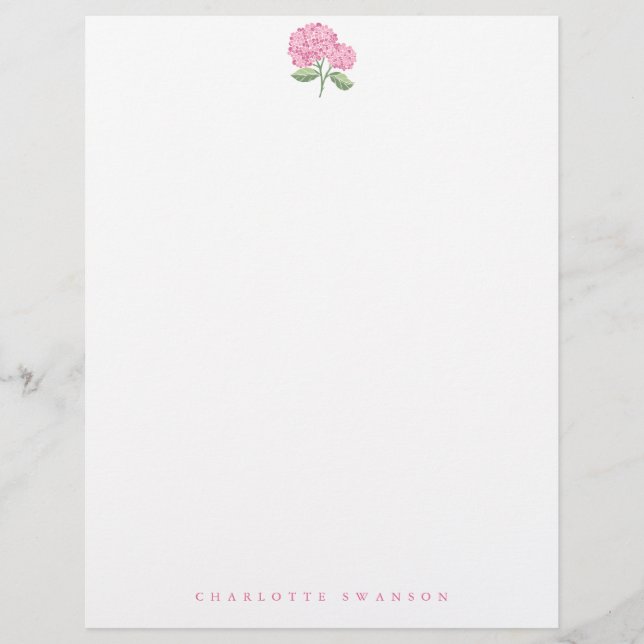 Hydrangea Garden Custom Letterhead (Front)