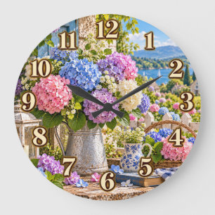 Hydrangea Garden Lakeside Clock