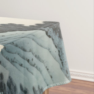 Hydrangea garden painting outdoors. tablecloth