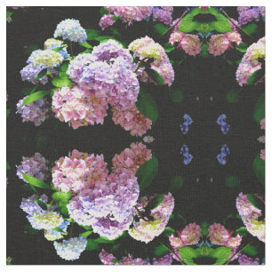 Hydrangea garden, pink, blue, purple floral fabric
