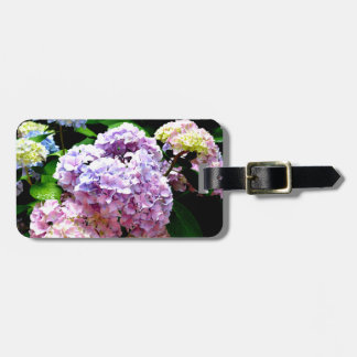 Hydrangea garden, pink, blue, purple floral luggage tag