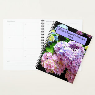Hydrangea garden, pink, blue, purple floral mum  planner
