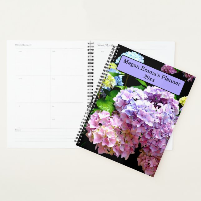 Hydrangea garden, pink, blue, purple floral mum  planner (Display)