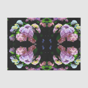 Hydrangea garden, pink, blue, purple floral tissue paper