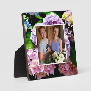 hydrangea garden pink purple blue green floral  plaque