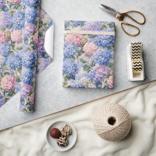 Hydrangea Garden Wrapping Paper (Crafts)