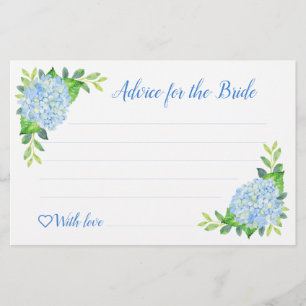 Hydrangea Geometric Bridal Shower Advice Cards