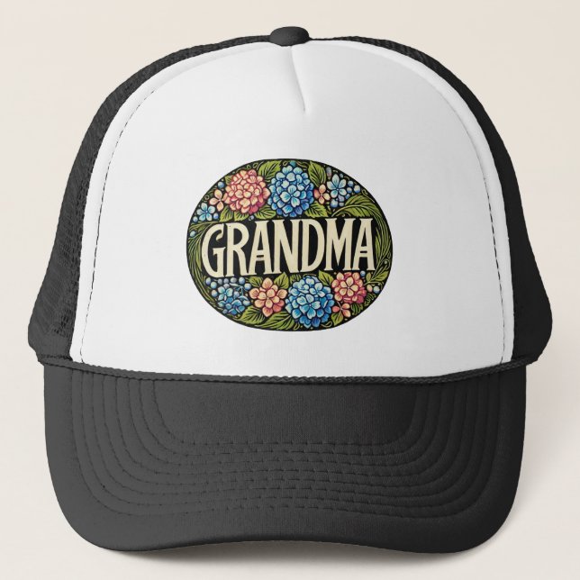 Hydrangea Grandma                                  Trucker Hat (Front)