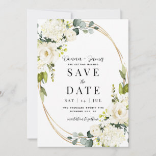 Hydrangea & Greenery Wedding Save The Date