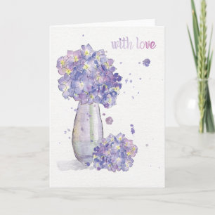 Hydrangea Greeting Card "with love" 4 Mother's Day