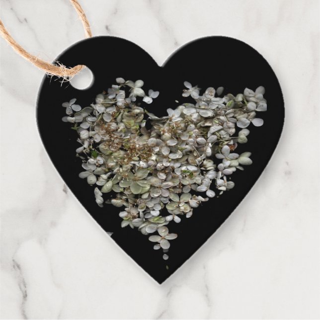 Hydrangea Heart Botanical Gift Tags (Front)