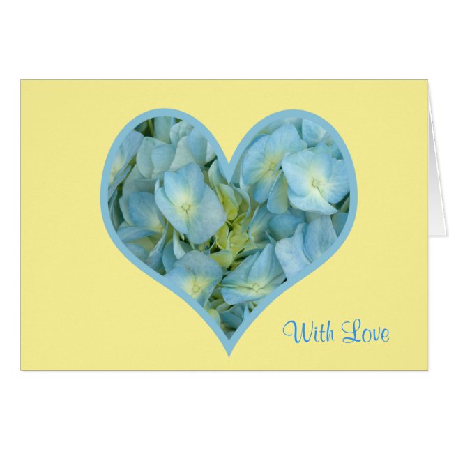 Hydrangea Heart Customisable Text (Front Horizontal)