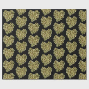 Hydrangea Heart Floral Gift Wrap Paper