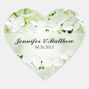 Hydrangea Heart Wedding Sticker