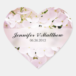 Hydrangea Heart Wedding Sticker