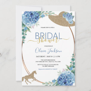 Hydrangea Horse Racing Bridal Shower invitation