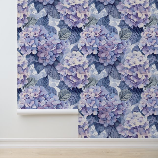Hydrangea hortensia purple blue blossom petals wallpaper (Application)