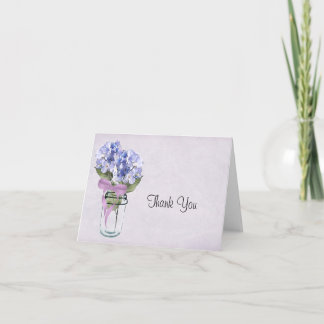 Hydrangea in a Mason Jar - Thank You Card