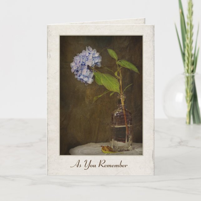 hydrangea in old-fashioned bottle card (Front)