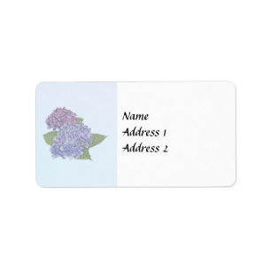 Hydrangea in Shades of Purple Wedding Products Label