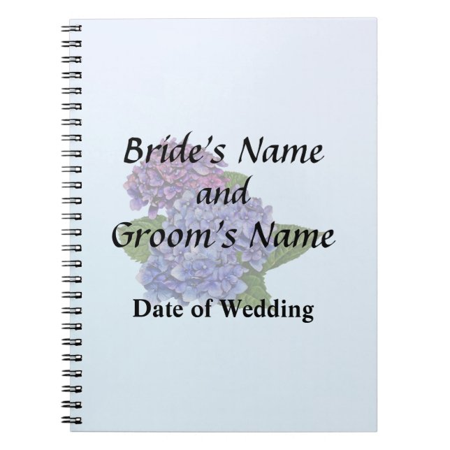 Hydrangea in Shades of Purple Wedding Products Notebook (Front)