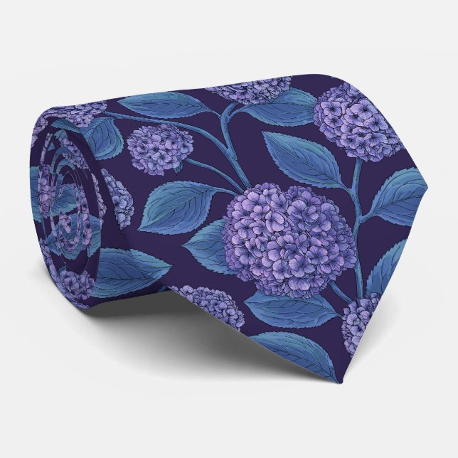 Hydrangea in violet and blue tie (Rolled)