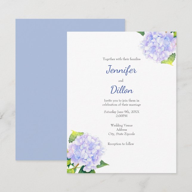 Hydrangea Invitation (Front/Back)
