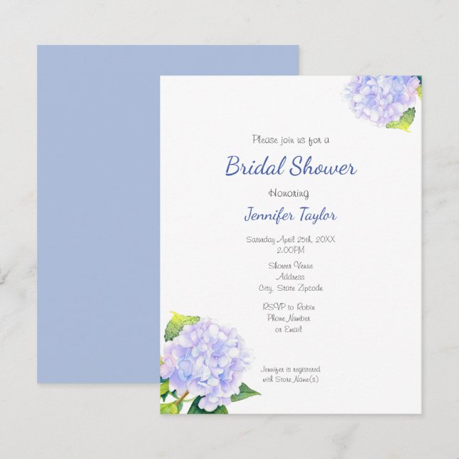 Hydrangea Invitation (Front/Back)