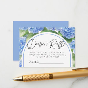 Hydrangea It's a Boy Diaper Raffle Baby Shower Enclosure Card