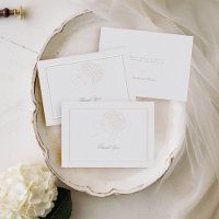 Hydrangea Ivory Formal Elegant Couple Note Wedding
