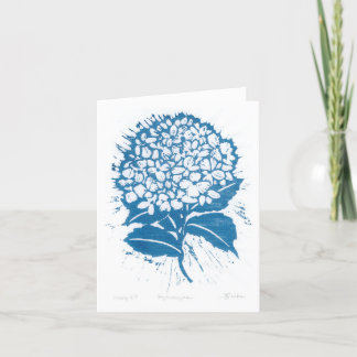 Hydrangea Japanese Woodblock Print  Thank You Card