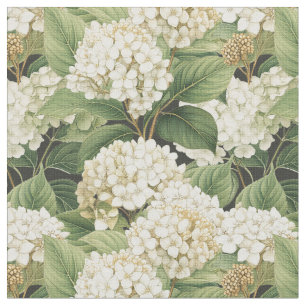 Hydrangea large scale Texture. Boho retro flowers Fabric