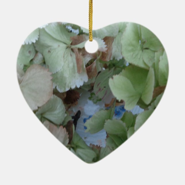 Hydrangea leaves ceramic tree decoration (Back)