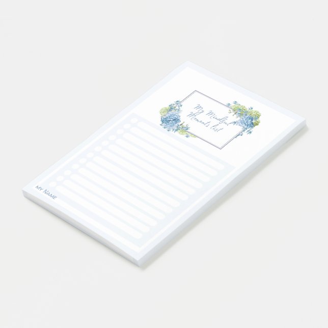 Hydrangea Love  'My Mindful Moments Lists'  Post-it Notes (Angled)