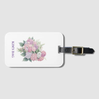 Hydrangea Luggage Tag, personalised Tag