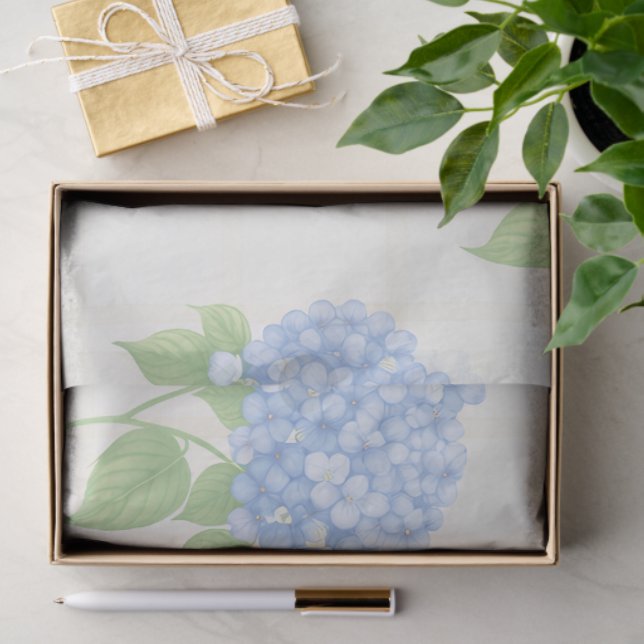 Hydrangea Luxe Floral Tissue Paper | Elegant Blue  (Gift)
