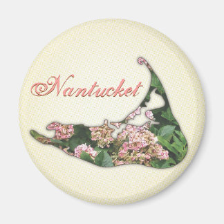 Hydrangea Map of Nantucket Island, Massachusetts Magnet