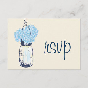 Hydrangea & Mason Jar Wedding RSVP