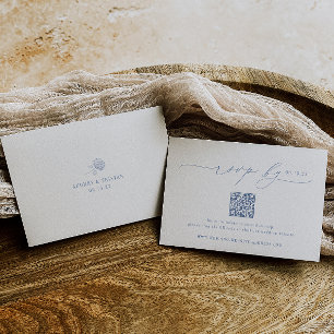HYDRANGEA Minimalist Wedding QR Code RSVP Card
