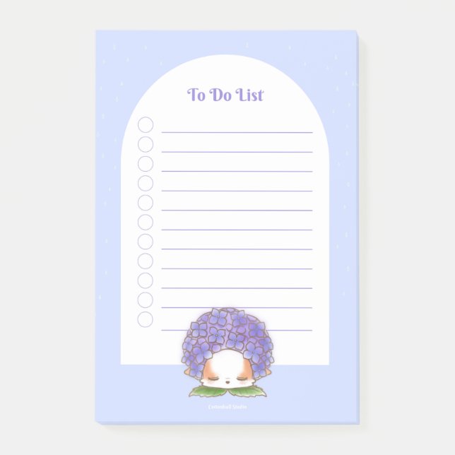  Hydrangea Mochi Rainy Days Purple Blue Flower  Post-it Notes (Front)